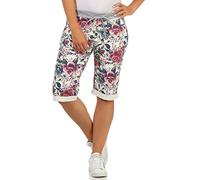 ZARMEXX Shorts Femme Capri Bermuda Boyfriend Pantalon d'été Tout-Imprimé Sport Taille Unique