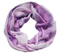 zarolo Sciarpa ad anello da donna, sottile, sciarpa tubolare, sciarpa rotonda, colore sfumato, acquerello, 100% morbida viscosa, Lilla, Taglia unica