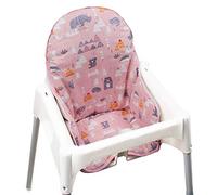 ZARPMA Copri seggiolone cotone per Ikea Antilop , imbottitura in cotone , motivo foresta pieghevole per seggiolone cuscino per sedia per bambini (foresta rosa))