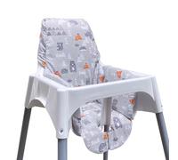 ZARPMA Coprisedili compatibili con seggiolone IKEA Antilop, superficie in cotone e cotone imbottito con protezione per i piedi, copertura pieghevole per seggiolone per bambini Antilop (grigio)