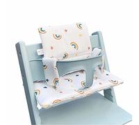 ZARPMA Cuscino per seggiolone compatibile con seggiolone Stokke Tripp Trapp Chiar, inserto in tessuto di cotone imbottito con imbottitura in cotone (bianco arcobaleno)