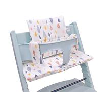 ZARPMA Cuscino per seggiolone compatibile con Stokke Tripp Trapp Chiar, inserto in tessuto di cotone imbottito con imbottitura in cotone (goccioline colorate)
