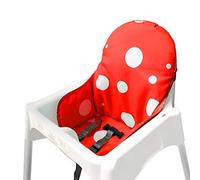 ZARPMA Cuscino Seggiolone coprisedili per Ikea Antilop,Lavabile per Bambini Pieghevole Ikea Childs Sedia coprisedili Ricoperto-Non Include Di Seggiolone E Cintura Di Sicurezza (Rosso)