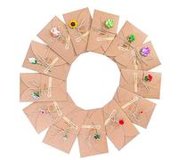 ZARRS Biglietto di Auguri Buste,13 Pack Cartoncini Augurali Fatti a Mano retrò Kraft Carta Vuote Cartone per Anniversario Matrimonio Compleanno Natale Inviti Lettera