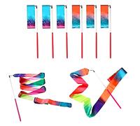 ZARRS Nastri da Ballo, 6 Confezioni di Nastro da Ginnastica ritmico Streamer 2 m per Bambini per la Formazione Artistica Baton de Dance