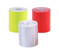 ZARRS Nastro Riflettente,3 Pack Allarme di Sicurezza Adesivo Nastro visibilità per Auto Biciclette Caschi Abbigliamento Metterlo Bianco Rosso Verde 5CM*3M
