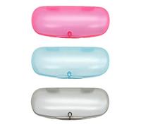 ZARSIO 3 custodie per occhiali in plastica rigida satinata, traslucide, con chiusura magnetica, Blu+rosa+grigio, taglia unica