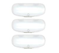 ZARSIO 3 custodie per occhiali rigide in plastica glassata traslucida per occhiali con chiusura magnetica, Whitex3, taglia unica