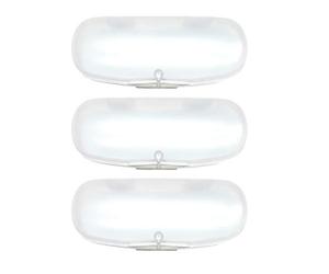 ZARSIO 3 custodie per occhiali rigide in plastica glassata traslucida per occhiali con chiusura magnetica, Whitex3, taglia unica