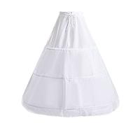 ZARSIO Sottogonna da Donna a 3 Cerchi, per Matrimonio, con Motivo crinolino, Bianco, 88,9 cm