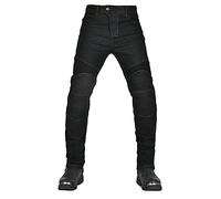 ZarufT Pantaloni da Motociclista, Pantaloni protettivi, da Uomo, in Traspirante, Resistente all'Usura, con 2 Paia di Protezioni su Fianchi e Ginocchia, Cuscinetti Rimovibili (Nero,4XL)