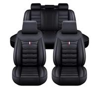ZARUXCHA Coprisedili Auto Pelle, per FIAT Panda e Hybrid 2000-2024 2025, Coprisedili Universali Similpelle, Set completo Copri-sedile Impermeabile Coprisedile Anteriori Posteriori Copri(A(Black))