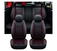 ZARUXCHA Coprisedili Auto per Seat Ibiza 2017-2023, 5 Posti Pelle Traspirante Impermeabile Coprisedile Anteriori Posteriori, Resistenti Facili Installare Pulire Sedili Accessori(Black Red)