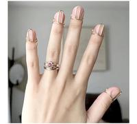 ZASCHMOY 10 Anelli per Unghie Regolabili, Riutilizzabili, in Metallo, Ideali per Donne, Senza Colla, Applicare Sulle Unghie con Placcatura Ecologica per Nail Art Fai te. (GOLD)