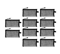 ZASCHMOY 10 Pezzi di Matita in Rete in Nylon Impermeabile con Cerniera | Borse per Organizzatore di Documenti Resistenti Alla Lacrime per Carta A6 | Casche di Maglie Grigie per Ufficio e Casa (BLACK)