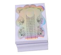 ZASCHMOY 100 pz. Forme per Estensione Unghie Lunga Lunghezza Olografica Autoadesiva Linee di Allineamento Trasparenti Acrilico Estensioni Gel Manicure Professionale Forniture