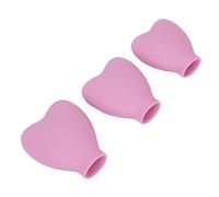 ZASCHMOY 3 Pezzi Copri Pennelli per Trucco Copri Pennelli Cosmetici in Silicone a Forma di Cuore per Donne e Ragazze - Protegge i Capelli della Spazzola, Portatile e Dal Design Carino (PINK)