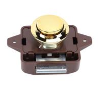 ZASCHMOY Abbattinato a Pulsante del Cabinet - Blocco della Porta dell'armadio Senza Chiave con Look Elegante per, Yacht, e Roulotte - Base Marrone e Accento Oro (Oro di base marrone)
