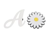 ZASCHMOY Borsa da Spiaggia Accattivante Ciondoli Decorativi - Lettera di Silicone da 2 Pezzi A+Daisy Inserisci Accessori per Lettere di Alfabeto Personalizzato (Lettera A+girasole)