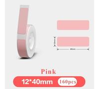 ZASCHMOY Carta per Etichette Termiche, Etichette Vuote 12x40mm 160 Fogli Cartellini dei Prezzi con Codici a Barre Resistenti Allo Strappo Impermeabili, con Anima in Rotolo di Plastica (PINK)