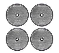 ZASCHMOY Catarifrangenti di Sicurezza Rotondi Rossi da 4 Pezzi, Diametro 72 Mm, con Viti, per Cassette Postali, Vialetti, Tunnel, Pali, Automobili e rimorchi. (White)