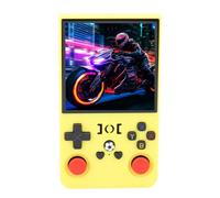 ZASCHMOY Console di Gioco Portatile retrò R36MAX con Batteria a Lunga Durata da 4000 MAh, Console di Gioco Portatile Open Source da 4 Pollici, Scheda di Memoria da 64 GB Inclusa, Blu Sera (YELLOW)