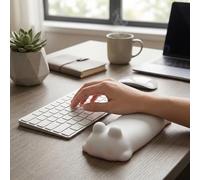 ZASCHMOY Cuscino per Poggiapolsi a Forma di Animale Carino Cuscino di Supporto per Polso Ergonomico in Schiuma PU per Tastiera Computer Comodo per le per Uso Domestic (coniglio bianco)