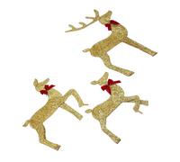 ZASCHMOY Decorazione Festiva con Cervo Set per Famiglia di Renne a LED in Oro da 3 Pezzi per la Decorazione del Cortile all'aperto del Festival di Natale