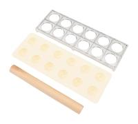 ZASCHMOY Efficiente Produttore di Pressioni Ravioli con Perno a Legna per Gnocchi, Lega di Alluminio e Set di Plastica con 12 Buche per la e il Ristorante Domestico