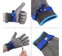 ZASCHMOY Guanto in Cotone da Macellaio in Rete Resistente Al Taglio, Resistente Alle Coltellate, in Filo di Acciaio Inossidabile, Protezione Antitaglio per Cucina e Uso Industriale