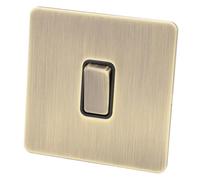 ZASCHMOY Interruttore a Muro di Ottone Antico a Levette a Controllo Singolo a Bordo Quadrato per Arredamento per la Casa Elegante - Pannello in Acciaio Inossidabile AC250V, Design Sicuro Ed Elegante