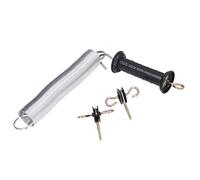 ZASCHMOY Kit Cancello per Recinzione Elettrica Ferro PP Accessorio per Porta a Molla da 5 Metri con Maniglia Isolata e Chiodi per Bestiame