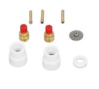 ZASCHMOY Kit di Lenti a Gas TIG 12 Pezzi Impostato con Ugello in Ceramica e Supporto per Elettrodi con Smussatura Corta PTFE PTFE per WP 9 20 25 Saldatura