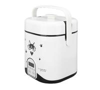 ZASCHMOY Mini Cuociriso da Viaggio 1.2L 180W 24V per Auto e Camion Pentola Interna Antiaderente con Piastra per Cottura a Vapore e Cucchiaio per Riso