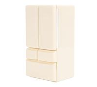 ZASCHMOY Modello di Frigorifero in Miniatura delle Bambole Realistiche - Giocattolo per Frigorifero a Doppia Porta Blu Cielo per Finti Accessori per la Scena della Cucina (Beige)