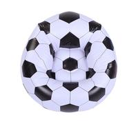 ZASCHMOY Poltrona da Calcio Gonfiabile in PVC, un Divano Portatile con un Classico Design a Pallone da Calcio in Bianco e, Adatto a Varie Occasioni Come Soggiorni, Camere da Letto e balconi.