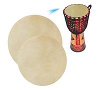 ZASCHMOY Premium 2 Pezzi di Pecora da Tamburo Testa per Tamburo Africano Bongo - Chiaro Suono Coerente, Texture Naturale Pelle di Pecora, 11,4 Pollici (8,5 pollici)