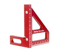 ZASCHMOY Protrattore Quadrato Versatile per la Lavorazione del Legno con 45 a 45 Gradi, Righello Triangolare in Alluminio Anodizzato per l'ingegnere Strumento di Misurazione del Layout del (rosso)