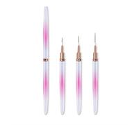ZASCHMOY Set di 3 Pennelli per Nail Art, Pennello Professionale per Nail Art per Pittura Acrilica su Gel UV, con Capelli in Fibra Fine per Salone di Bellezza e Studio