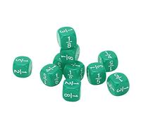 ZASCHMOY Set di Dadi per Frazioni da 20 Pezzi - Accessori per Giochi di Matematica in Plastica Multisfaccettata e Durevole su 6 Lati per la Prima Educazione e la Pratica dei Bambini (GREEN)