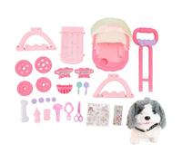 ZASCHMOY Set di Giocattoli per Passeggino per Animali Domestici - Carrello Push per Bambini - Simula la proprietà degli Animali (Husky)