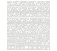 ZASCHMOY Stencil con Lettere Dell'alfabeto, Stencil per Lavori Artistici e Creativi, Riutilizzabili e Lavabili in PET, Modelli Decorativi Fai-da-te per la Casa e Progetti (45 pezzi Tipo A)