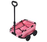 ZASCHMOY Versatile Paggestato per Animali Domestici Multifunzionale Pieghevole 4 Ruote Carrello Pull in Tessuto Oxford Portatile per Viaggi in Campeggio all'aperto - (PINK)