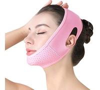 ZASCHMOY Viso 3D Lifting Viso a Forma di V Sottogola Dimagrante Regolabile Traspirante Delicato Sulla Pelle per la Riduzione del Doppio Mento con Morbida Fibbia Regolabile (PINK)