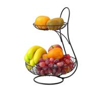 Zasdvn Cesto per frutta in metallo per la cucina, 2 ripiani, porta frutta per il tavolo, per bancone da cucina, dispensa, buffet, sala pause, appartamento, cucina, casa, ufficio, tavolo da pranzo