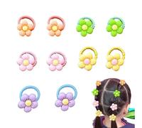 Zasdvn Elastici per capelli per neonati, fiori, elastici per capelli, 10 pezzi, supporto per coda di cavallo, elastici per fiori, elastici per capelli, elastici per capelli, supporto per coda di
