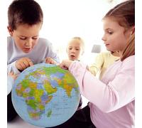 Zasdvn Globo Educativo, Materiale In PVC Gonfiabile Terra Pallone Da Spiaggia Mappa Topografica Per Bambini Scuola Aula Geografia Forniture Per Feste Grande Mappa Politica Rotante Diametro 16 Pollici