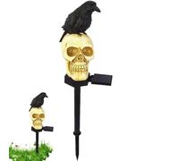 Zasdvn Luci A Con Piantana, Decorazioni Halloween Illuminate a Forma di Corvo in Resina, Illuminazione Realistica Luminosa per Interni Casa Giardino Cortile Festa Portico Sentiero Terrazza
