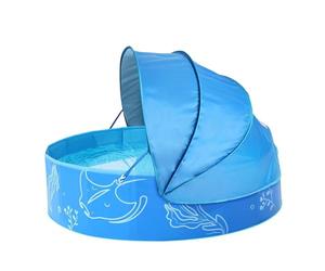 Zasdvn Piscina per bambini con ombra - 120 x 30 cm pieghevole e portatile per divertimento estivo dell'acqua, piscina per bambini con protezione solare - per piscina, giardino, ragazza, parco e