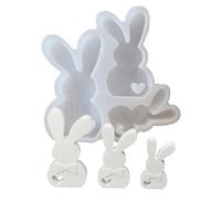 Zasdvn Stampo in silicone a forma di coniglietto pasquale, in resina pasquale, per la produzione di, in gesso a forma di cuore cavo, per la decorazione della tavola per